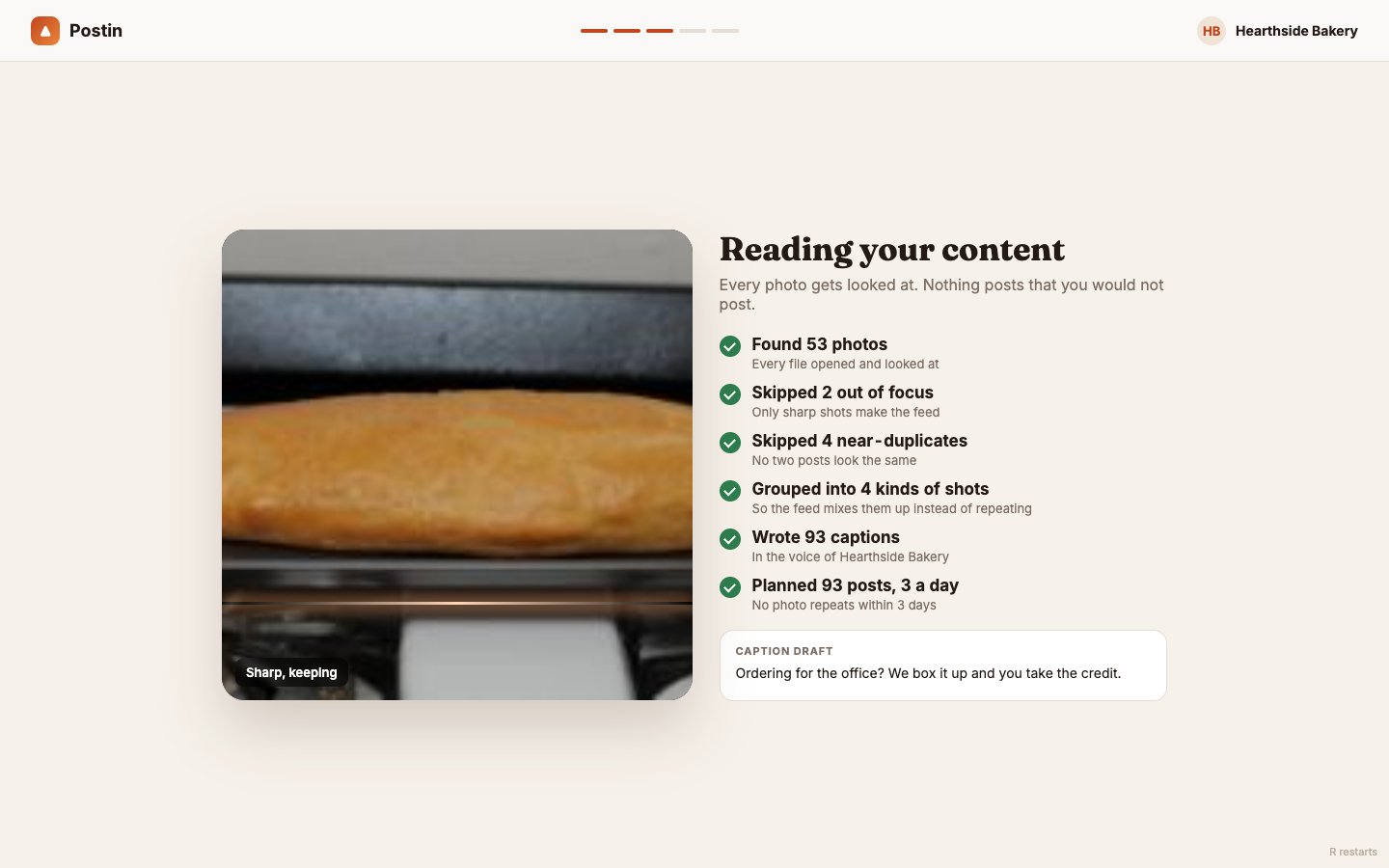 Postin reading and sorting uploaded photos